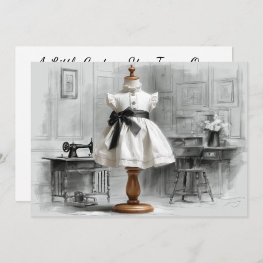 1e Verjaardag Atelier Zwart & Wit Stijl Kaart (Voorkant / Achterkant)