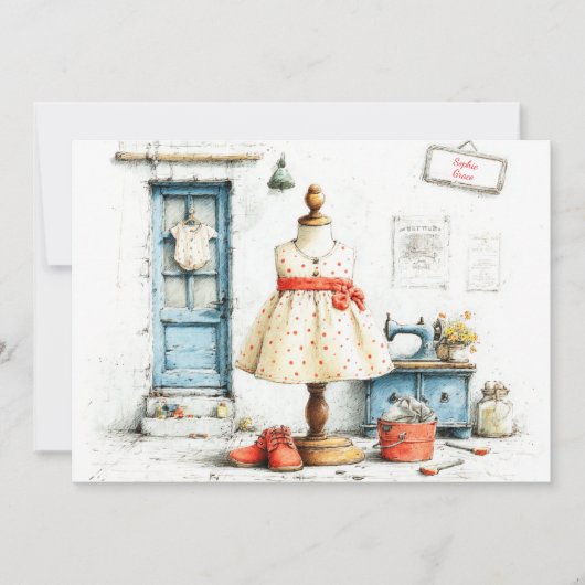 1e Verjaardag Atelier Zwart & Wit Stijl Kaart (Voorkant)