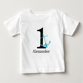 1e Verjaardag Baby Boy Nautisch Anker Custom Name