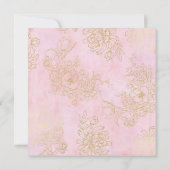 1e Verjaardag Baby Meisje Prinses Troon Gold Pink Kaart (Achterkant)