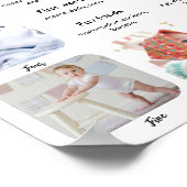 1e verjaardag baby mijlpaal aangepaste fotocollage poster (Hoek)