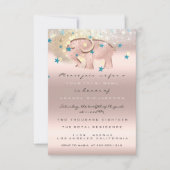 1e verjaardag Baby shower Elephant Gold Confetti Kaart (Voorkant)