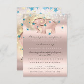 1e verjaardag Baby shower Elephant Gold Confetti Kaart (Voorkant / Achterkant)