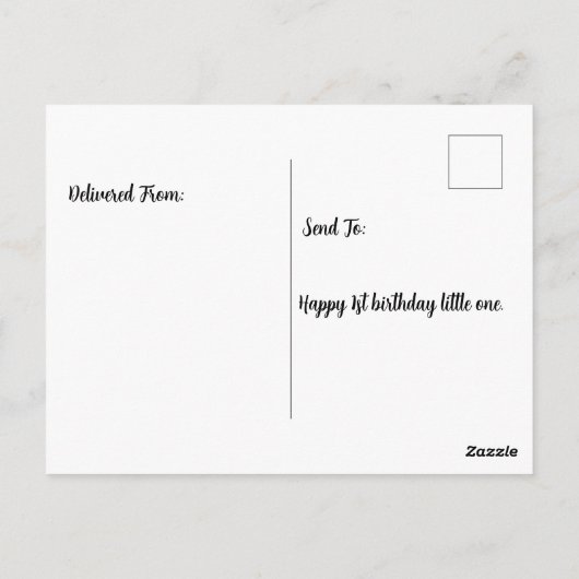 1e verjaardag baby Sumo Wrestler Briefkaart (Achterkant)