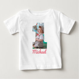 1E VERJAARDAG BABYKLEDING AANGEPASTE FOTO