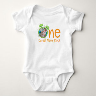 1E VERJAARDAG BABYKLEDING AANGEPASTE FOTO ROMPER
