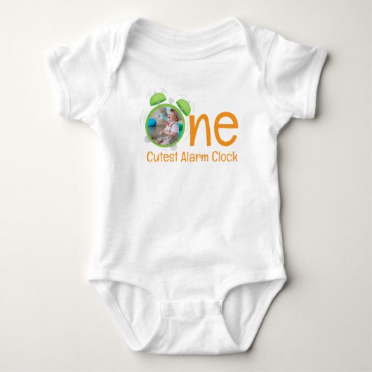1E VERJAARDAG BABYKLEDING AANGEPASTE FOTO ROMPER (Voorkant)