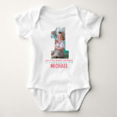 1E VERJAARDAG BABYKLEDING AANGEPASTE FOTO ROMPER (Voorkant)