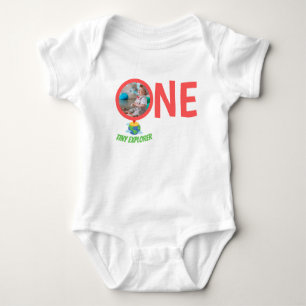 1E VERJAARDAG BABYKLEDING AANGEPASTE FOTO ROMPER