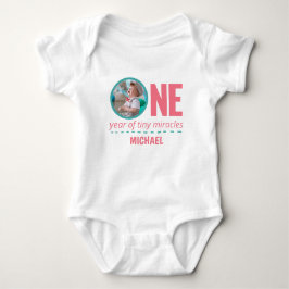1E VERJAARDAG BABYKLEDING AANGEPASTE FOTO & TEKST ROMPER