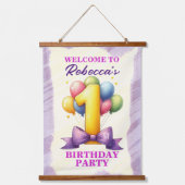 1e verjaardag ballon thema hangend wandkleed (Voorkant)