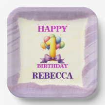 1e Verjaardag Ballon Thema Party Papier Bord