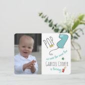 1e verjaardag Balloon Briefkaart - Afdrukken of do (Staand voorkant)