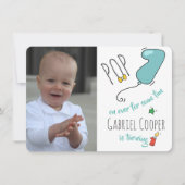 1e verjaardag Balloon Briefkaart - Afdrukken of do (Voorkant)