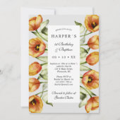 1e verjaardag Baptisme spring bloemen en tulpen Kaart (Voorkant)