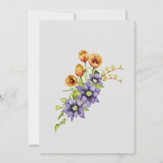 1e verjaardag Baptisme spring bloemen en tulpen Kaart (Achterkant)