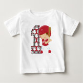 1e verjaardag Baseball Batter Red en White (Voorkant)