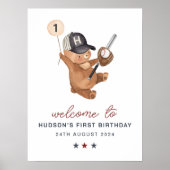 1e Verjaardag Baseball Beer Banner - Welkomstbord Poster (Voorkant)