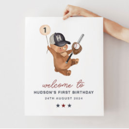 1e Verjaardag Baseball Beer Banner - Welkomstbord Poster