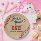  1e verjaardag Baseball Party Papieren Bordje (Feest)