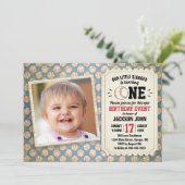 1e verjaardag Baseball Slugger Foto Kaart (Staand voorkant)