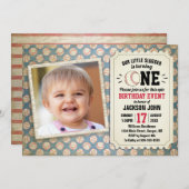 1e verjaardag Baseball Slugger Foto Kaart (Voorkant / Achterkant)