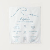 1e verjaardag Beach Club De Grote Eén Mijlpaal Fei Wandkleed (Voorkant)