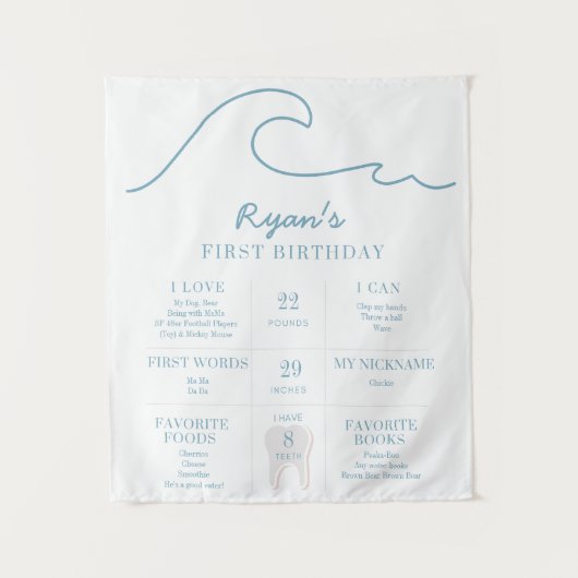 1e verjaardag Beach Club De Grote Eén Mijlpaal Fei Wandkleed (Voorkant)