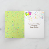 1e verjaardag Beer met ballonnen Kaart (Binnen)