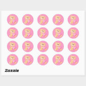 1e verjaardag Beer met hart Ronde Sticker (Vel)