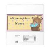 1e verjaardag Beer Snoep Bar Wrapper Party Favors Notitieblok (Voorkant)