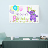 1e verjaardag Beer van Happy Princess Spandoek (Beurs)