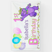 1e verjaardag Beer van Happy Princess Spandoek (Verticaal)