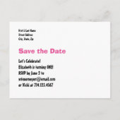 1e verjaardag Bewaar de datum Blauw Wit voor JONGE Aankondigingskaart (Achterkant)