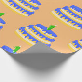 1e verjaardag blauwe Cake Cadeaupapier (Hoek)