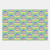 1e verjaardag blauwe Cake Inpakpapier Vel (Voorkant)