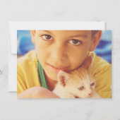 1e verjaardag blauwe Waterverf kleine jongen Kaart (Achterkant)