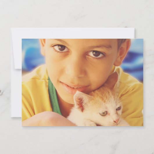 1e verjaardag blauwe Waterverf kleine jongen Kaart (Achterkant)