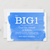 1e verjaardag blauwe Waterverf kleine jongen Kaart (Voorkant)