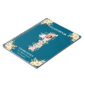 1e verjaardag Blauwgroen bloemenfoto Geel Guestboo Notitieboek (Linkerzijde)
