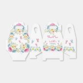 1e verjaardag Bloemen Roze Blauwe Vlinders Bedankdoosjes (Uitgevouwen)