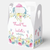 1e verjaardag Bloemen Roze Blauwe Vlinders Bedankdoosjes (Geopend)