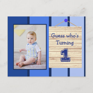 1e Verjaardag Blue Baby Boy Party Uitnodigingen
