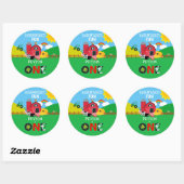 1e Verjaardag Boerderij Dieren Barnyard Fun Kinder Ronde Sticker (Vel)