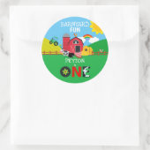1e Verjaardag Boerderij Dieren Barnyard Fun Kinder Ronde Sticker (Tas)