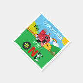 1e Verjaardag Boerderij Dieren Barnyard Fun Kinder Servet (Hoek)