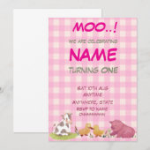 1e verjaardag Boerderij meisje thema Kaart (Voorkant / Achterkant)