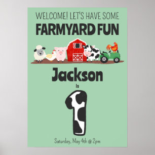 1e verjaardag Boerderijplezier Welkom Verjaardag Poster