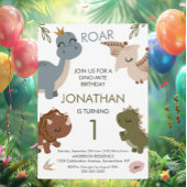 1e verjaardag Boho thema Dinosaurussen Kaart