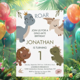 1e verjaardag Boho thema Dinosaurussen Kaart